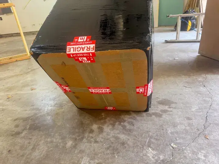 Protective outer package marked fragile